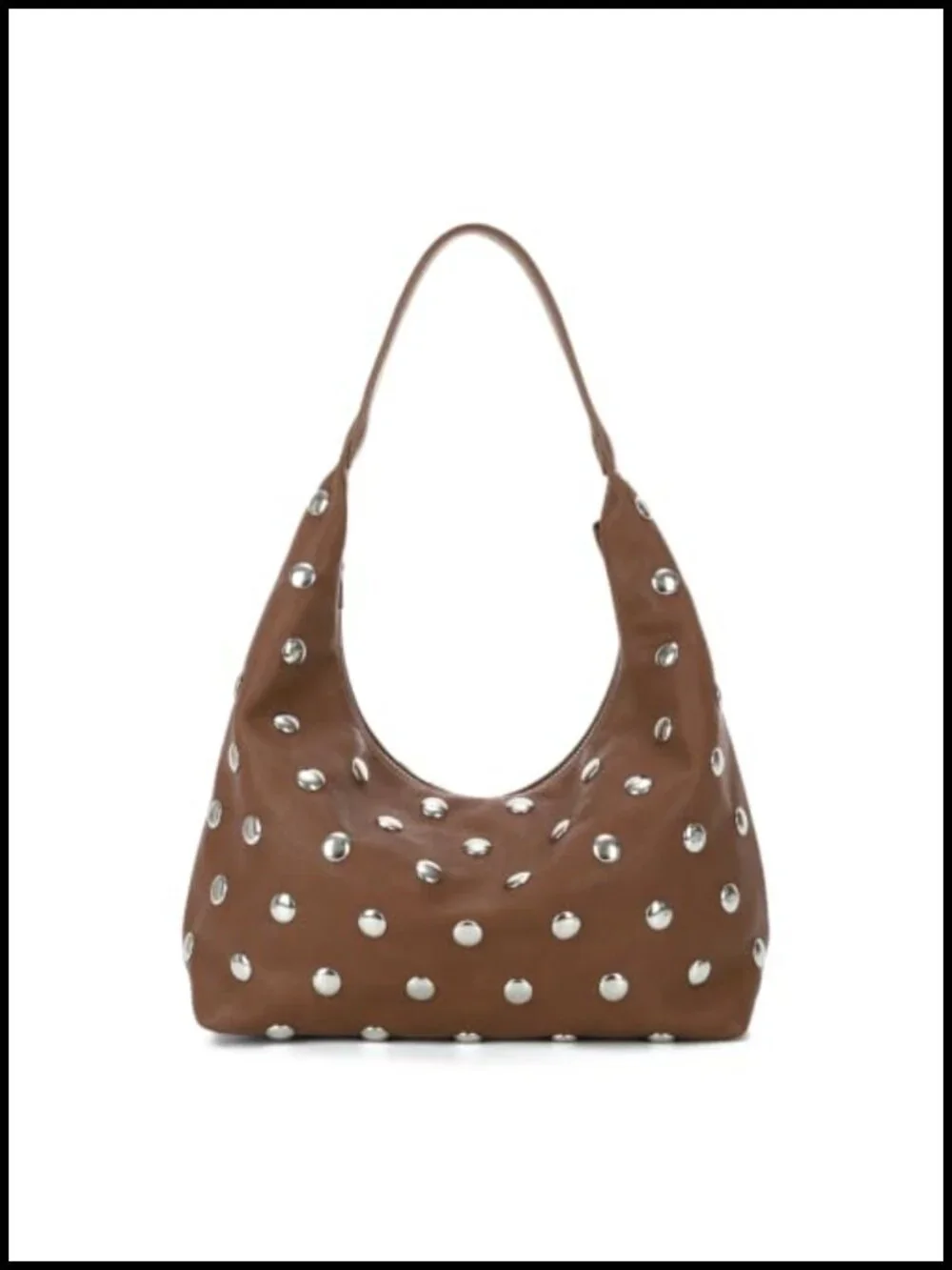 Studded Hobo Bag Women Slouchy Shoulder Purse Large PU Leather Y2K Punk